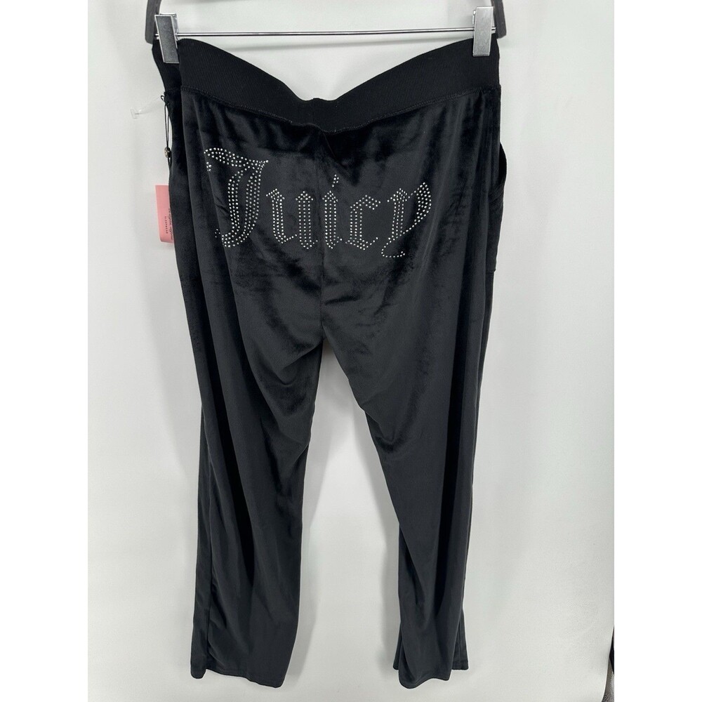 Juicy Couture OG Big Bling Velour Velvet Track Pant size M #B1 - Picture 2 of 3